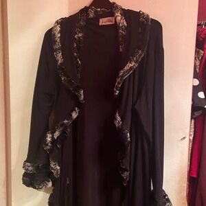 Joseph Ribkoff Black and Gray Trim Robe